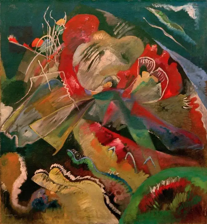 Abstraktes Gemälde von Wassily Kandinsky mit kräftigen Linien